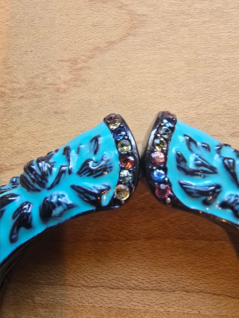 MCL Design By Matthew Campbell Laurenza Floral Hinged Sterling Bangle Bracelet - Picture 2 of 5